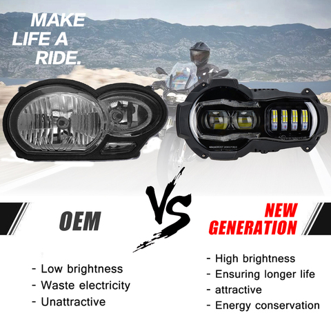 Ensemble de phares Led pour BMW R1200GS, avec refroidisseur d'huile, ADV Adventure, R1200GSA R 1200 GS ► Photo 1/6