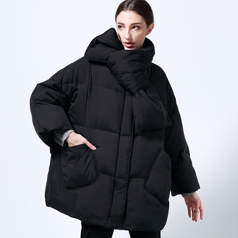 Parka avec écharpe en duvet de canard blanc pour femme, manteau ample et Long, surdimensionné, collection hiver 2022, 90% ► Photo 1/6