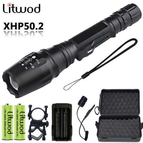 Lampe de poche Led tactique de haute qualité Zoomable 18650 batterie Rechargeable torche étanche pour la chasse ampoules 5 Modes lanterne 20W ► Photo 1/6