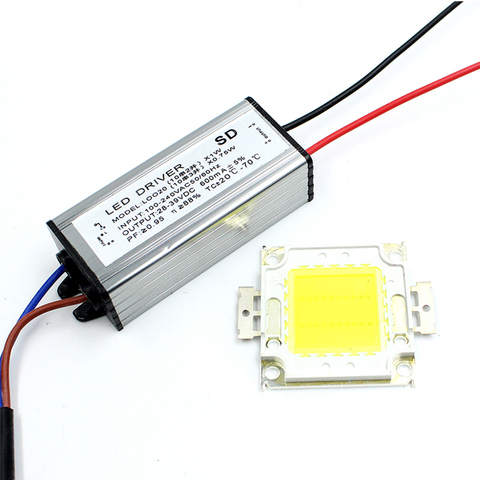 1 ensemble puce de lampe intégrée par LED de l'épi de Watt réel 10W 20W 30W 50W avec le conducteur d'approvisionnement de alimentation LED pour la lumière de tache de éclairage LED ► Photo 1/6