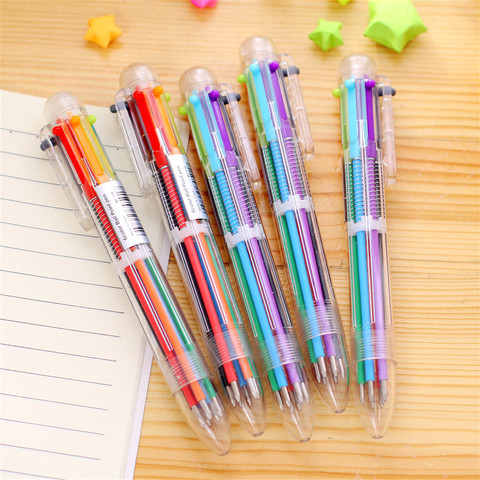 1 pièces dessin animé arc-en-ciel couleur stylo à bille stylo à bille créatif Kawaii stylo magique mode école bureau fournitures d'écriture ► Photo 1/6