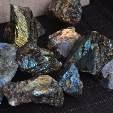 1 pièces de Pierres Précieuses Brutes Ornement Coloré De Pierre Naturelle Labradorite Pierre Spécimen Pierre Ornementale L'enseignement Minerai ► Photo 1/6