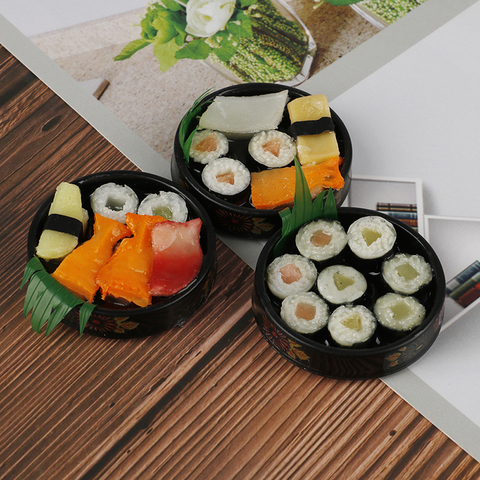 1Pc 1/6 maison de poupée Miniature Janpanese Sushi riz rouleau pour poupées semblant jouet alimentaire ► Photo 1/6