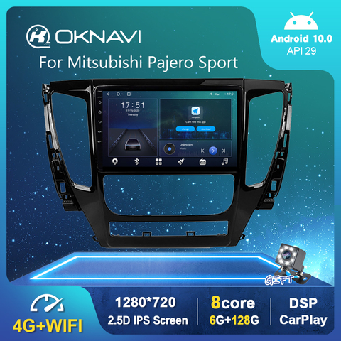 Android 10.0 autoradio multimédia lecteur vidéo pour Mitsubishi Pajero Sport 2016 2017 2022 GPS Serero Carplay 6G 128G No 2 din 9