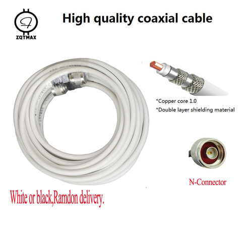 Câble Coaxial ZQTMAX RG6 pour amplificateur de Signal Mobile, amplificateur de Signal CDMA GSM DCS 2G 3G 4G, câble talkie-walkie, câble TV ► Photo 1/4