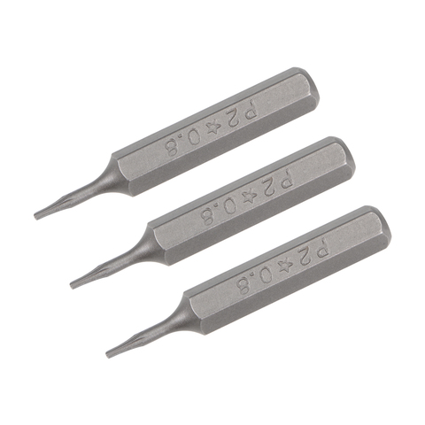 Embouts de tournevis uxcell 3 pièces 5/32 pouces tige hexagonale en forme d'étoile P2/0.8mm jeu d'embouts de tournevis 28mm longueur P2 Kit de tournevis outils ► Photo 1/4