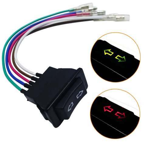 Professionnel 5Pin 12 pour 24 v noir commutateur de fenêtre d'alimentation de voiture avec lampe en plastique composants électroniques universels pour les voitures ► Photo 1/6