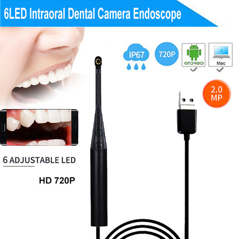 Caméra intra-orale Dentaire D'endoscope avec USB 6 LED D'inspection IP67 Imperméable 720P HD Vidéo Pour PC Android iOS Type C ► Photo 1/6