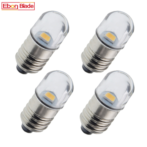 4/8 pièces E10 1447 vis Base LED ampoule pour lampe de poche remplacement ampoule torche led travail lumière lampe 100Lumen blanc chaud 3V 6V 12V DC ► Photo 1/6