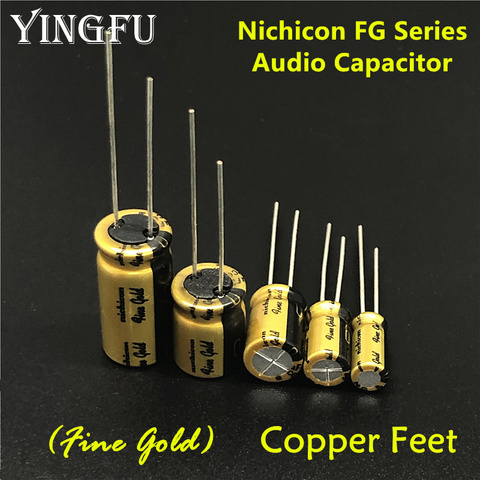 5 pièces/lot NICHICON FG série (or fin) 6.3V ~ 100V/0.1uF ~ 470uF disponible HIFI Audio condensateur pour équipement Audio ► Photo 1/1