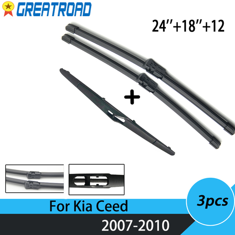 Balais d'essuie-glace de pare-brise pour Kia Ceed, 24, 18, 12 pouces, fenêtre avant et arrière, pour Hyundai I30, 2006, 2009, 2008, 2007 ► Photo 1/6