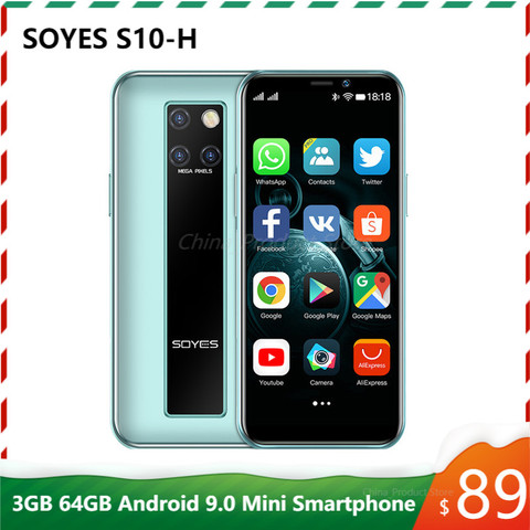 Original nouveau SOYES S10-H Mini téléphone portable 4G LTE 3G 64G MTK6379 Android 9.0 haut de gamme 3.5 ''petit Smartphone Telefone Celulares ► Photo 1/6