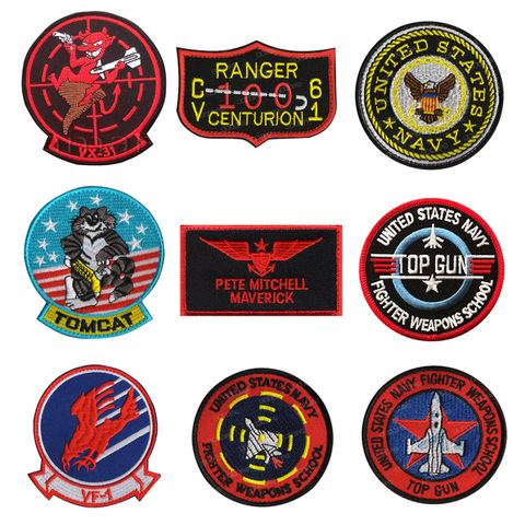 Insigne de broderie 3D VF-1/TOP GUN American Airlines pilote Patch armée ventilateur moral chapitre Patch brassard Denim vêtements veste icône ► Photo 1/6