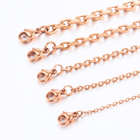 Chaîne en acier inoxydable, or Rose, collier pour filles, pendentif, bijoux à la mode, disponible en gros ► Photo 1/4