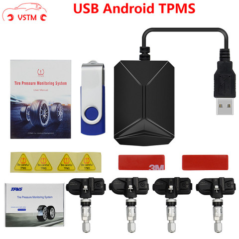 Système de surveillance de la pression des pneus, TPMS, USB, TMPS, Android, pour autoradio, lecteur DVD, capteur interne et externe ► Photo 1/6