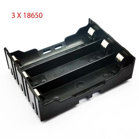 Support de batterie 18650 avec broche 18650, boîte de rangement de batterie 18650, étui pour 3*18650 3.7V-11.1V noir 6 broches ► Photo 1/5