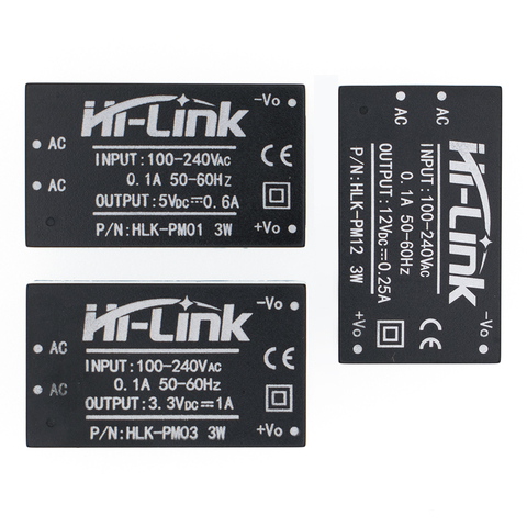 HLK-PM01 HLK-PM03 HLK-PM12 AC-DC 220V à 5V/3.3V/12V mini module d'alimentation domestique intelligent commutateur module d'alimentation ► Photo 1/6