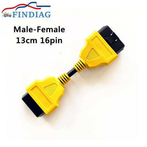 Câble d'extension obd2 mâle à femelle jaune 13cm / 30 cm, adapté à tous les connecteurs de câble d'extension d'interface OBD2 ► Photo 1/6