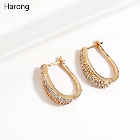 Boucles d'oreilles en cuivre et zircone pour femmes, bijoux à la mode pour demande de mariage, nouvelle collection 2022 ► Photo 1/5