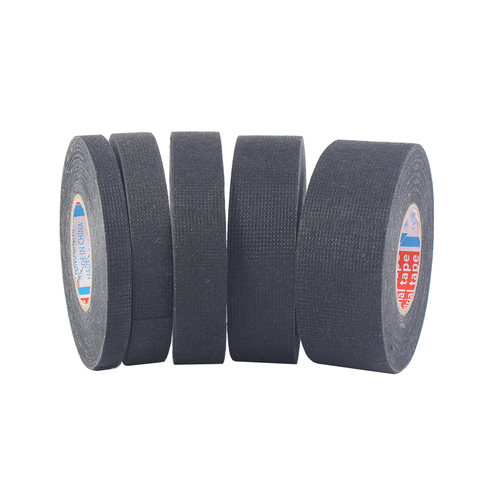 1pc largeur 9/15/19/25/32MM longueur 15M résistant à la chaleur adhésif tissu tissu ruban pour voiture Auto câble harnais câblage métier à tisser Protection ► Photo 1/4