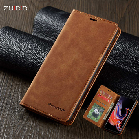 Coque à rabat magnétique en cuir, étui pour Samsung Galaxy S10 S9 S8 Plus A10 A20 A20E A30 A40 A50 A60 A70 A80 A90 note 10 9 Plus ► Photo 1/6