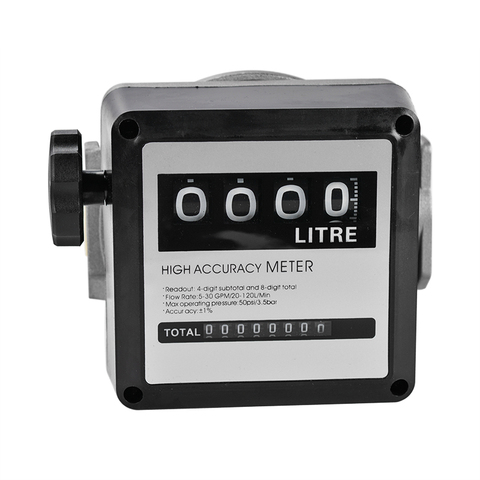 Compteur de débit numérique essence/huile, 1 pièce, FM-120 4, 20-120L/Min, quatre chiffres pour Diesel ► Photo 1/6