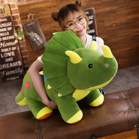 Peluche de tricératops, grande taille et créative, 40-100cm, jouet poupée dinosaure en peluche, jouet dinosaures, cadeaux d'anniversaire, pour enfants ► Photo 1/6