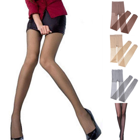 Collants élastiques solides pour femmes, 1 pièce, collants élastiques, Ultra-minces, bas longs, noirs et gris, nouvelle collection 2022 ► Photo 1/6