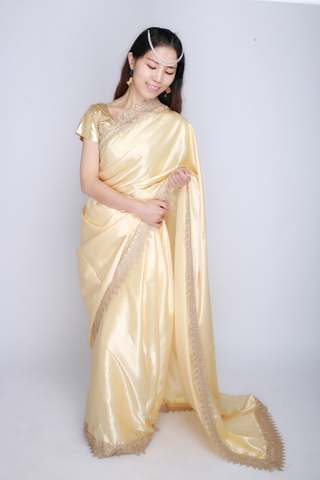 Robe indienne pour femmes, sari kurti, vêtements pour femmes, doré, lehenga, choli, inde ► Photo 1/3