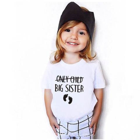 T-shirt manches courtes pour enfants, décontracté, humoristique, Only Big Brother/Sister To Be, grossesse, annonce ► Photo 1/6