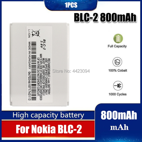 Batterie Li-ion de remplacement pour NOKIA BLC-2 BLC2 BLC 2, 1 pièce, pour modèles 3310 3315 3330 3335 3350 3510 3530 5510 6650 6800 ► Photo 1/6