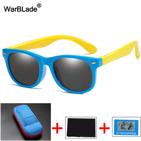 WarBlade polarisé enfants lunettes de soleil Silicone Flexible enfants lunettes de soleil UV400 mode garçon filles bébé nuances lunettes avec boîtes ► Photo 1/6