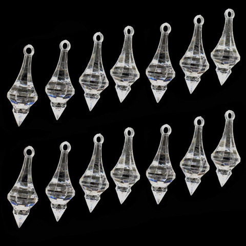 Perles en acrylique suspendues, 6/12 pièces, lustre de mariage, décoration artisanale de la maison bricolage pendentif en cristal, 17x46mm ► Photo 1/6