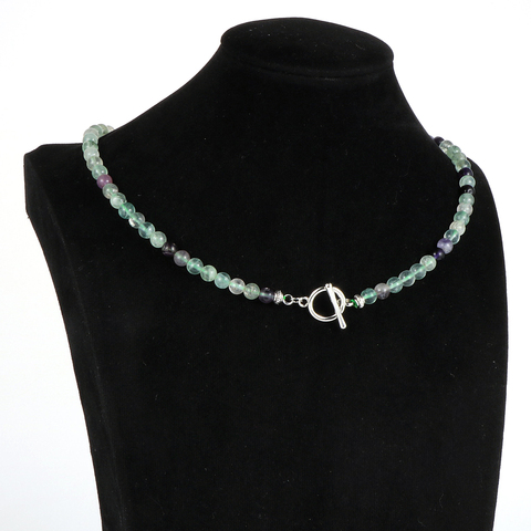 Femmes pierre naturelle Fluorite améthyste perles collier opale Agates Turquoises support métal OT boucle tour de cou clavicule chaîne bijoux ► Photo 1/6