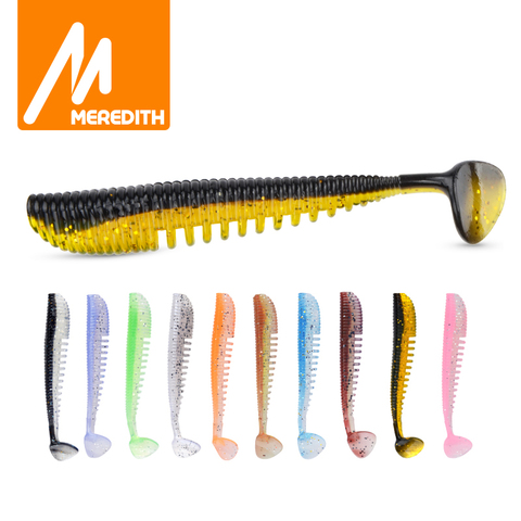 MEREDITH – lot d'appâts artificiels souples en Silicone Awaruna, wobbler, pour la pêche à l'alose ou à la carpe, 9.5cm, 5.1g, 5 pièces ► Photo 1/6