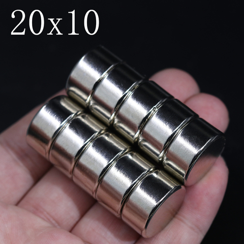 1/2/5/10/20 Pcs 20x10 néodyme aimant 20mm x 10mm N35 NdFeB rond Super puissant fort Permanent magnétique imanes disque 20x10 ► Photo 1/6