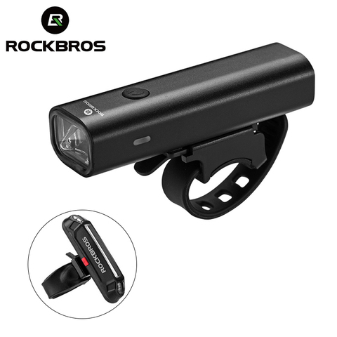 ROCKBROS-lampe frontale vélo, pour le guidon, lampe frontale, vtt, cyclisme sur route, 400lm, Rechargeable par USB, feu arrière de sécurité ► Photo 1/5