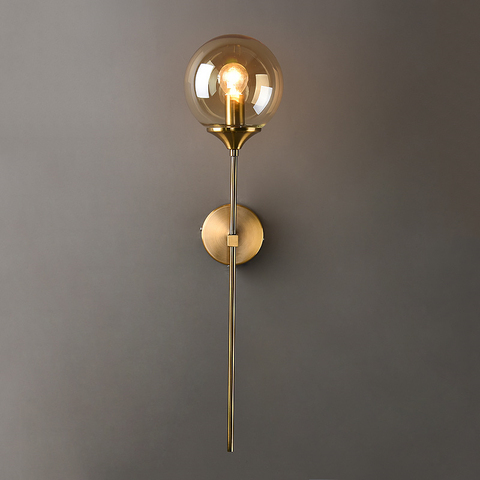 Edison – applique murale nordique dorée en forme de boule de verre, design moderne, Luminaire d'intérieur, Luminaire décoratif d'intérieur, idéal pour une chambre à coucher ou une salle de bain ► Photo 1/5