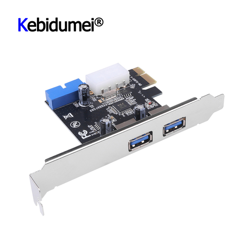 Adaptateur USB 3.0 PCI-E, carte d'extension, Portable, 2 ports externes, Hub, connecteur interne à 20 broches ► Photo 1/6