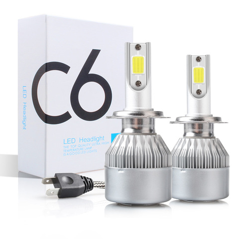 C6 H1 H3 Ampoules De Phares Led H7 A Mené DES LUMIÈRES DE VOITURE H4 880 H11 HB3 9005 HB4 9006 H13 6000K 72W 12V 7200LM PHARES AUTOMATIQUES ► Photo 1/6