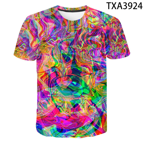 2022 nouveau été mode Art couleur Graffiti 3D t-shirts garçon fille enfants décontracté hommes femmes enfants imprimé T-shirt dessus frais T-shirt ► Photo 1/6