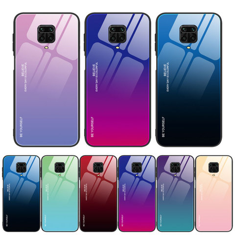 Coque en verre trempé dégradé pour Xiaomi, compatible modèles Redmi Note 9, 8, 7, 6 Pro, 9Pro Max, 9S, 8T, K20, K30, 10X Pro, 5G, 9A, 8A, 7A ► Photo 1/6