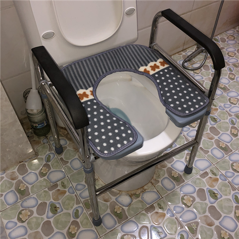 Tabouret épaissi inox pour femme enceinte, tabouret solide et résistant pour personnes âgées et handicapées, toilette mobile, ele ► Photo 1/5