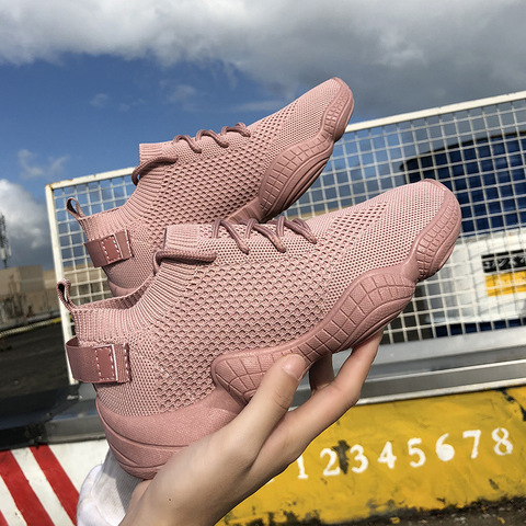 Luxe chaussures pour femmes décontracté mode Sneaker plate-forme élastique Stretch tissu dames chaussures 2022 nouveau maille à lacets de haute qualité ► Photo 1/6