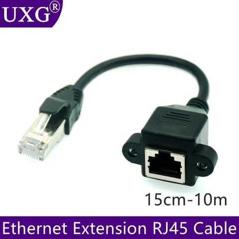 Panneau de câble Ethernet RJ45 mâle à femelle, 15cm, 30cm, 60cm, Extension réseau LAN, vis ► Photo 1/4