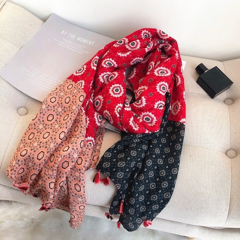 Châle en Viscose géométrique pour dames, Design Aztec, pois Floral, châle de haute qualité, foulard Pashmina, étole Bufanda, Hijab pour musulmane ► Photo 1/6