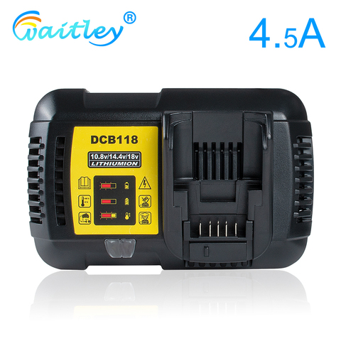 Waitley DCB118 Li-ion chargeur de batterie remplacement pour Dewalt outil charge rapide 4.5A 10.8V 14.4V 18V 20V prise ue DCB200 140 105 ► Photo 1/6