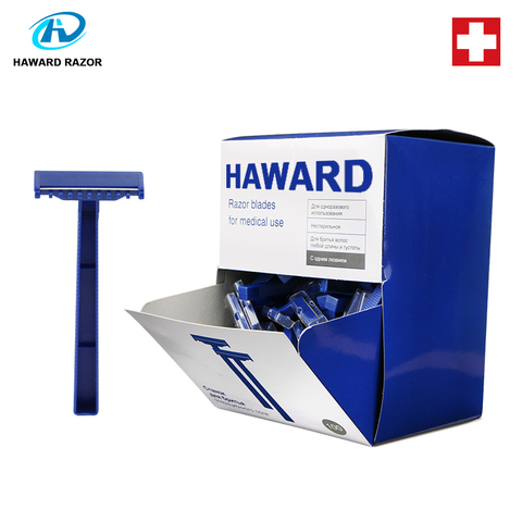 HAWARD – rasoir médical jetable à lame unique, 100 pièces, en acier inoxydable, importé avec certificat CE, vente en gros ► Photo 1/6