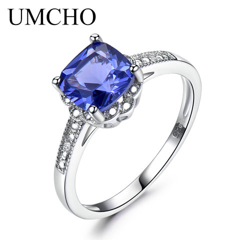 UMCHO – bague en argent Sterling 925 pour femme, bague en pierres précieuses de Tanzanite, pierre de naissance, fiançailles, mariage, romantique, saint valentin, nouveau ► Photo 1/6