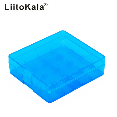 (Cadeaux) LiitoKala 4x18650 boîtier de batterie en plastique Transparent dur bleu porte-batterie de stockage 18650 boîte ► Photo 1/3